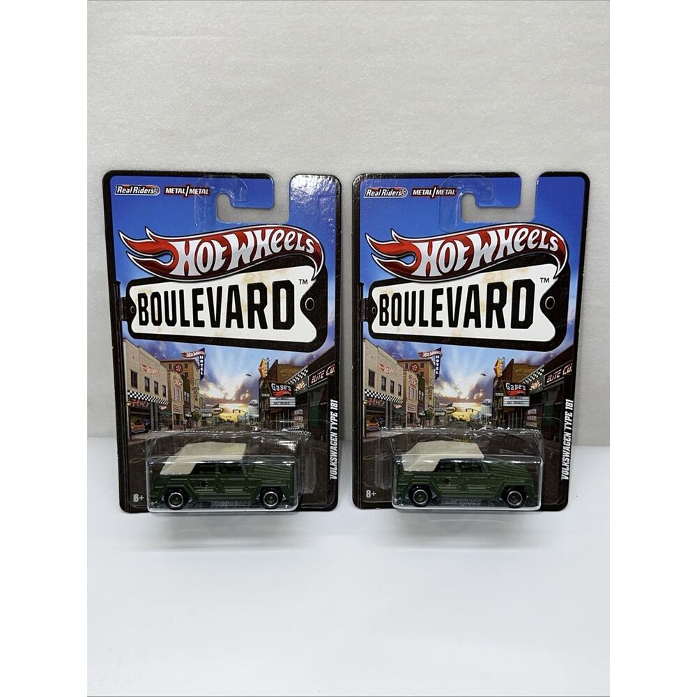 2-2012 Hot Wheels Boulevard GREEN VOLKSWAGEN VW TYPE 181 Underdogs REAL RIDERS